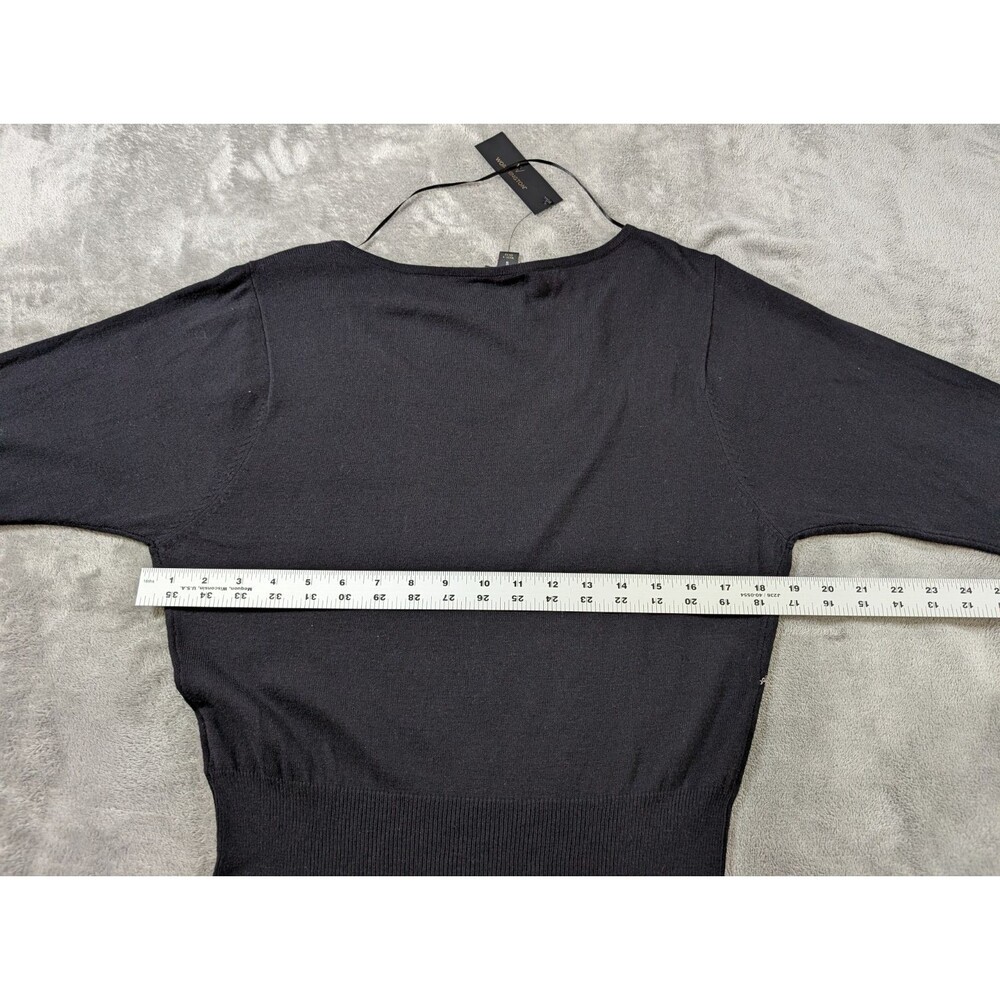 Worthington Top Womens S Black Sequin Knit Long Sleeve Pullover Party Holiday - Picture 9 of 9